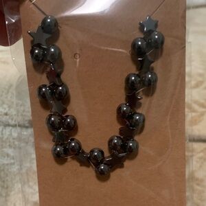 Black Star Beaded Necklace